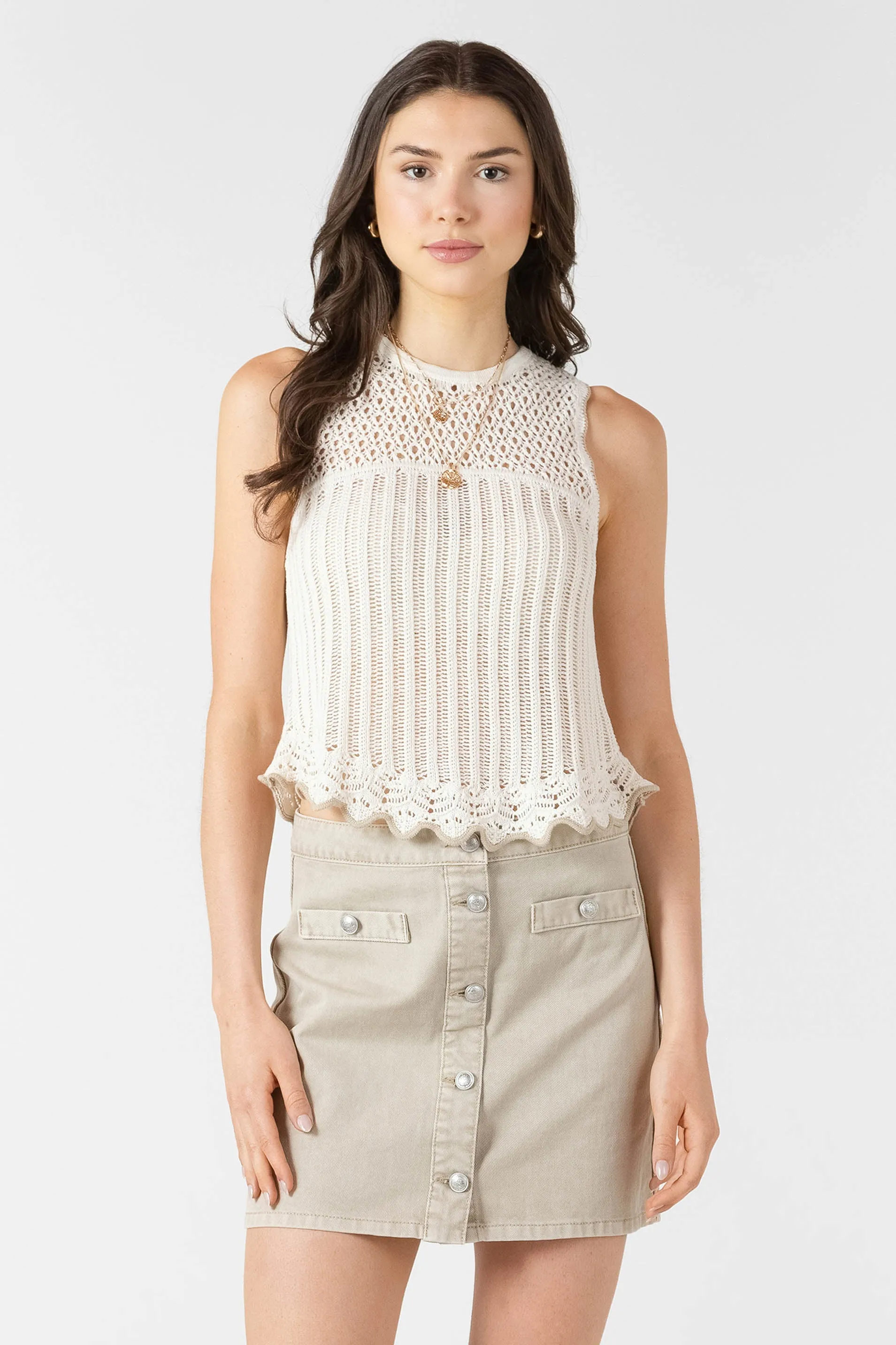 Contrast Trim Sweater Tank sold by Dex