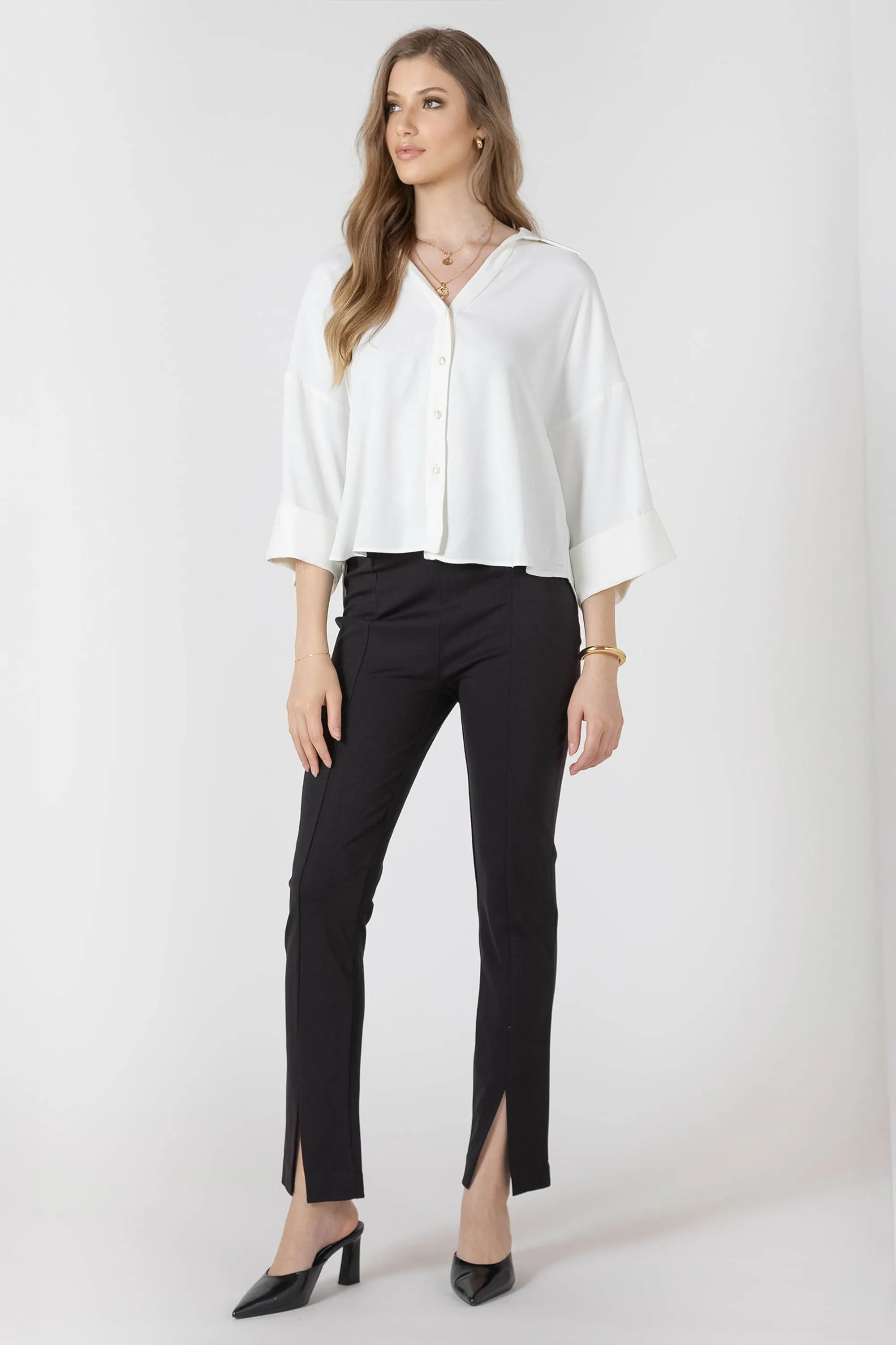 Cuffed Button Front Blouse sold by Dex product image thumbnail 3