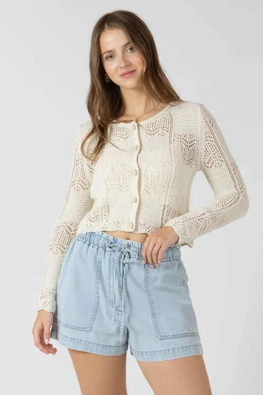 Pointelle Knit Cardigan made by Dex