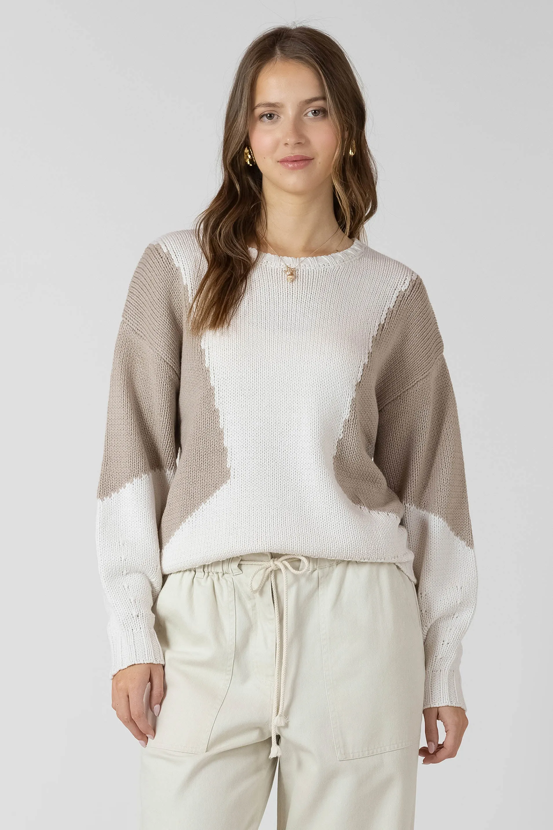 Colorblock Crewneck Sweater sold by Dex