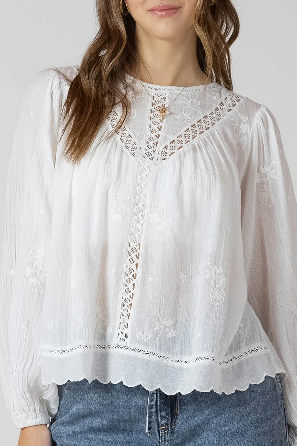 Crochet Detail Embroidered Blouse sold by Dex product image thumbnail 3