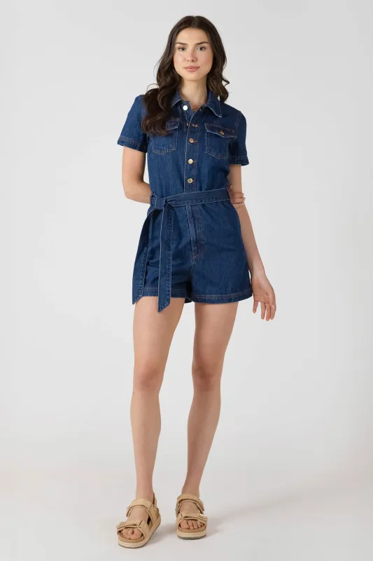 Belted Utility Romper made by Dex