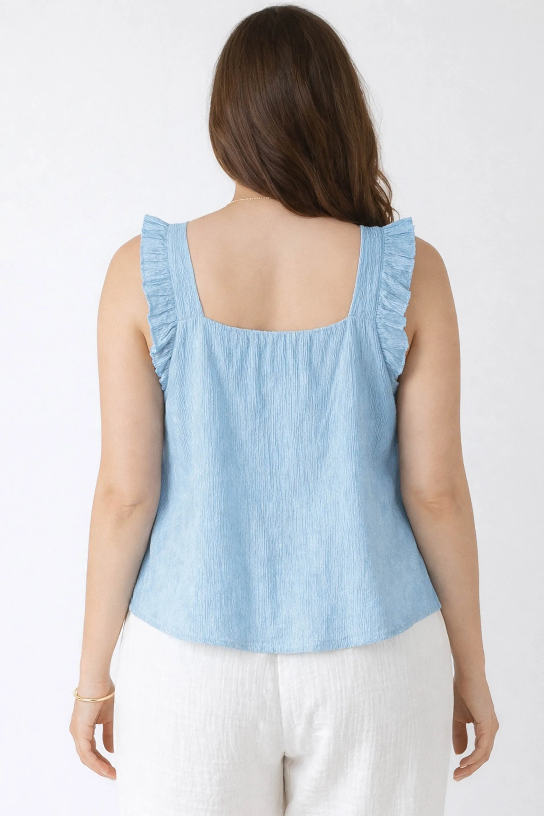 Pintuck Ruffle Detail Tank sold by Dex product image thumbnail 2