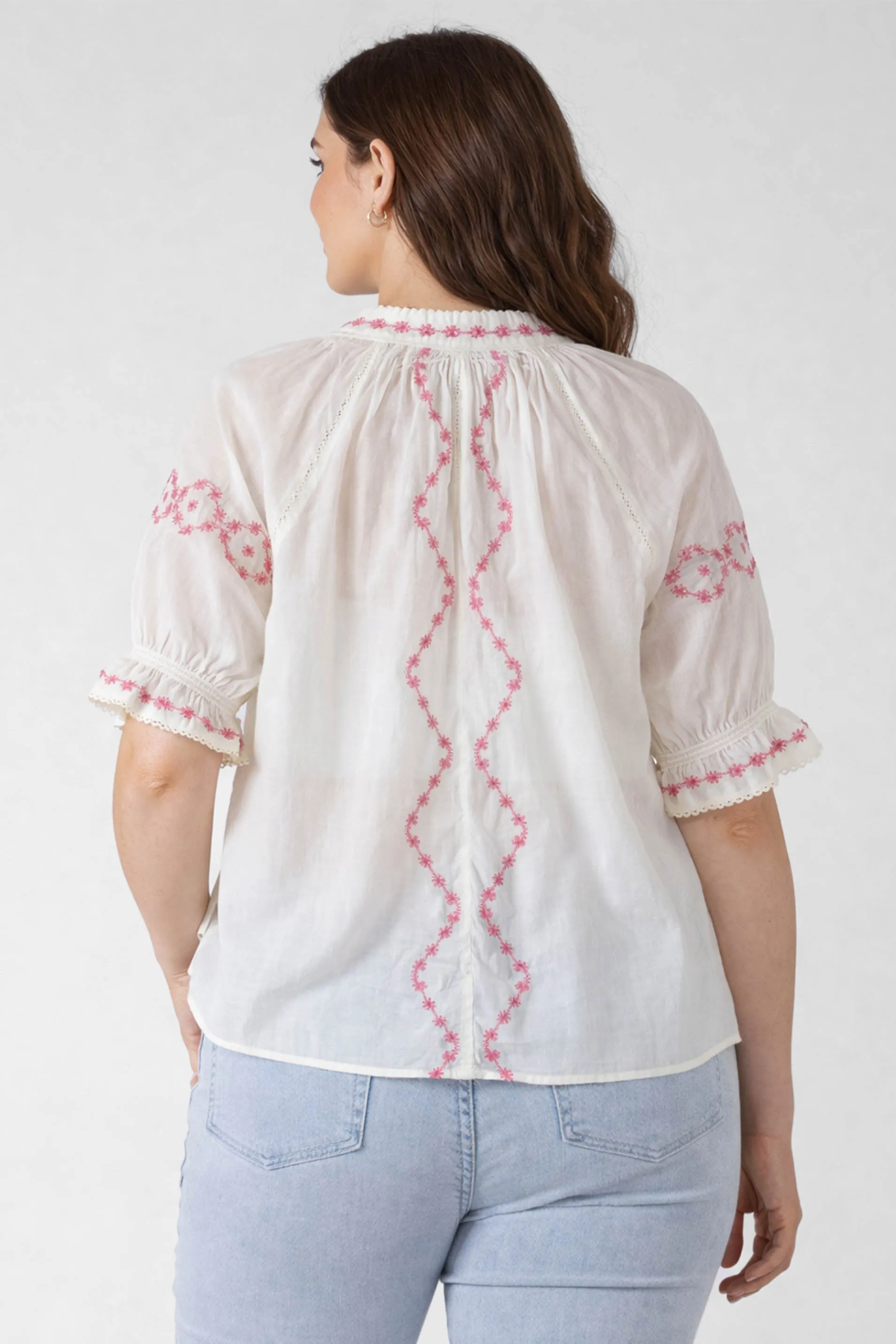 Embroidered Lace Insert Blouse sold by Dex product image thumbnail 2