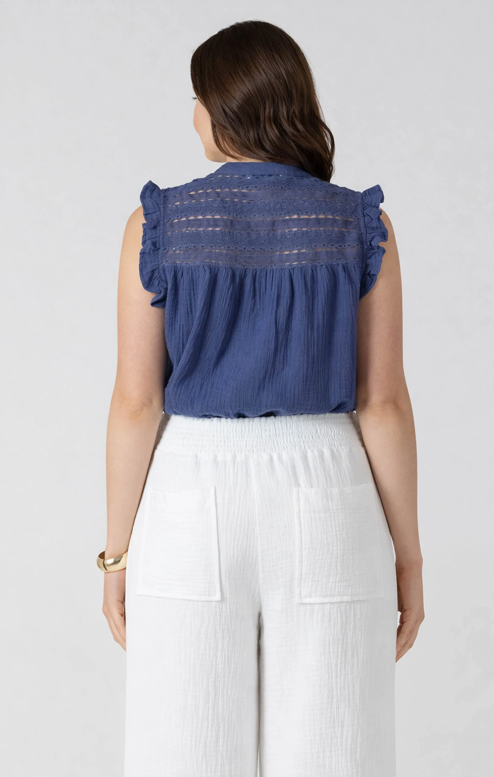 Lace Insert Button Front Blouse sold by Dex product image thumbnail 5