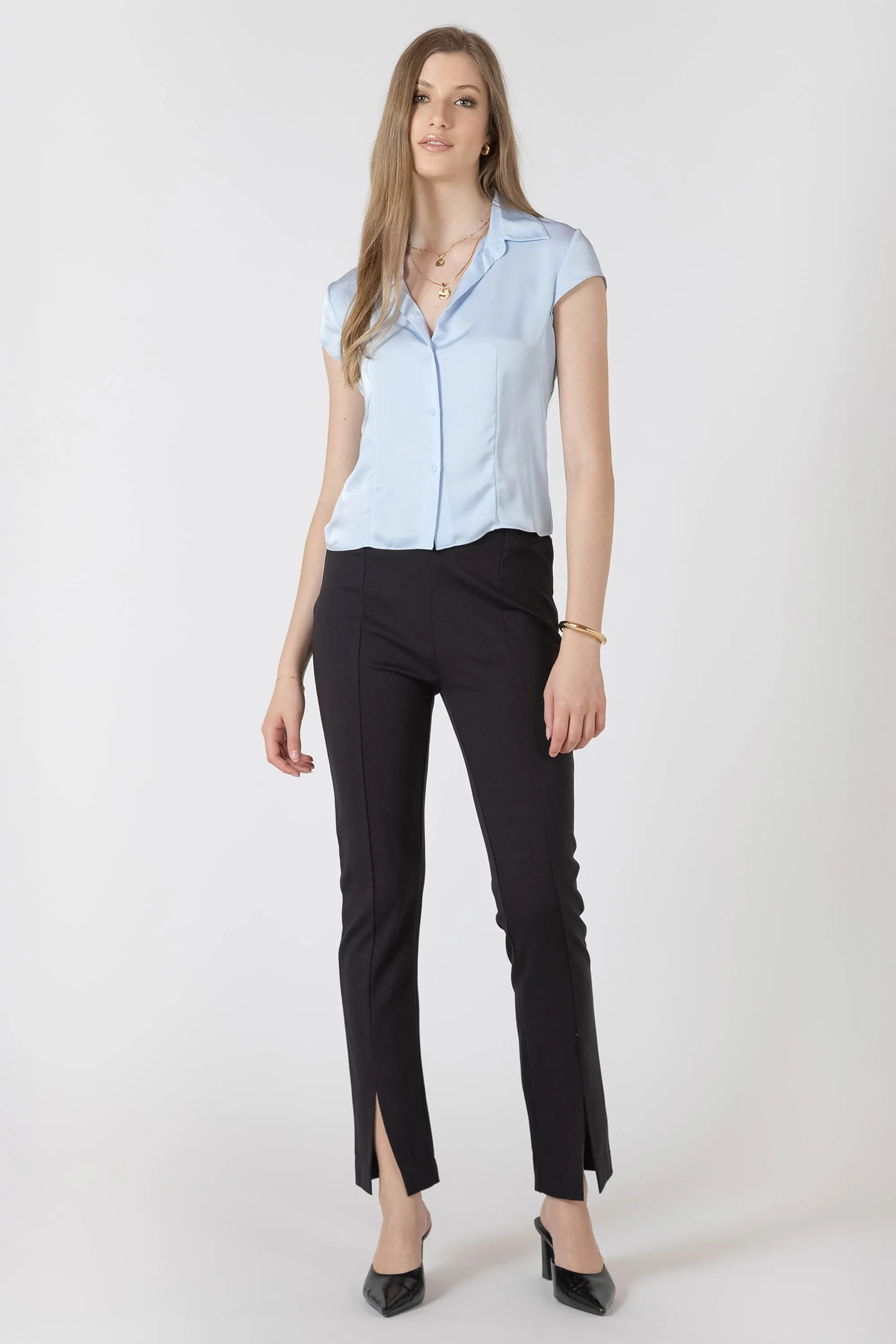 Textured Seamed Button Front Blouse sold by Dex product image thumbnail 4