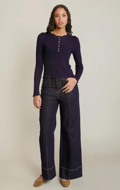 Henley Sweater Top made by Dex