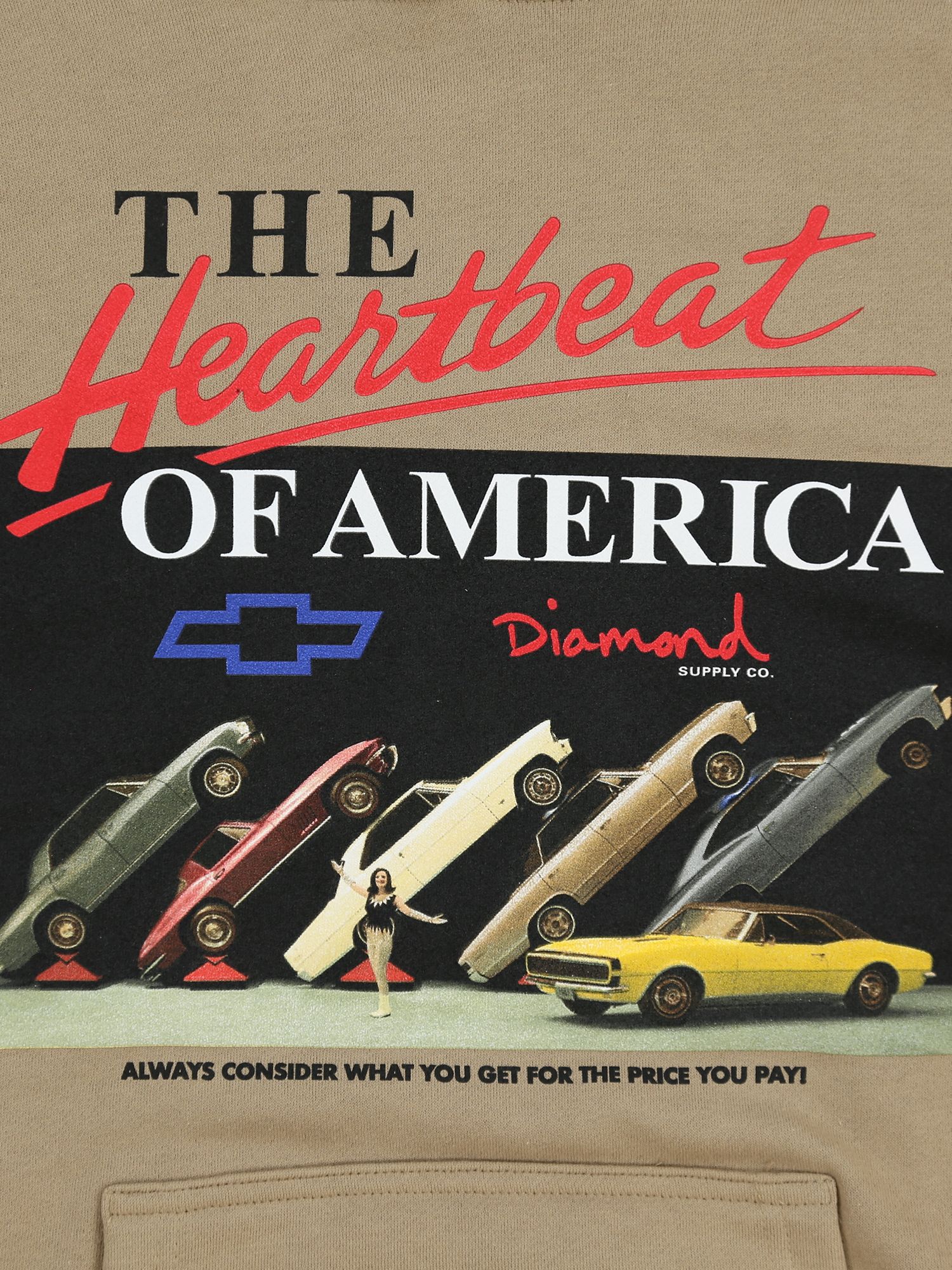 CHEVY HEARTBEAT HOODIE - SAND sold by Diamond Supply Co. product image thumbnail 3