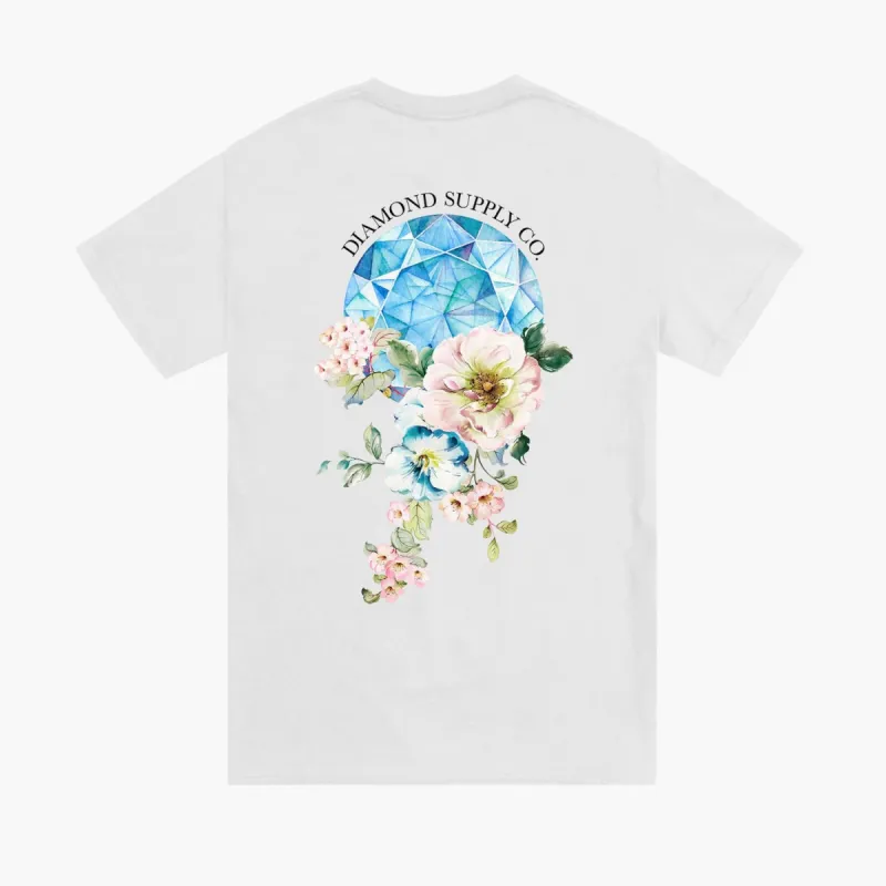 Diamond and Flowers Tee - WHITE sold by Diamond Supply Co.