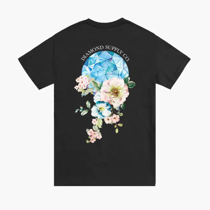 Diamond and Flowers Tee - BLACK sold by Diamond Supply Co.