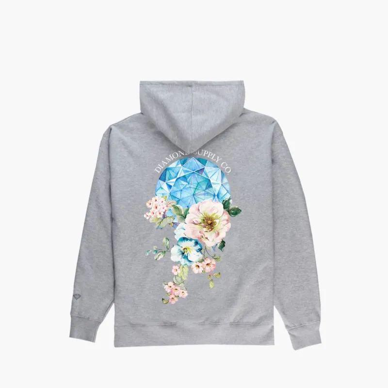 Diamond and Flowers Hoodie - HEATHER GREY sold by Diamond Supply Co.