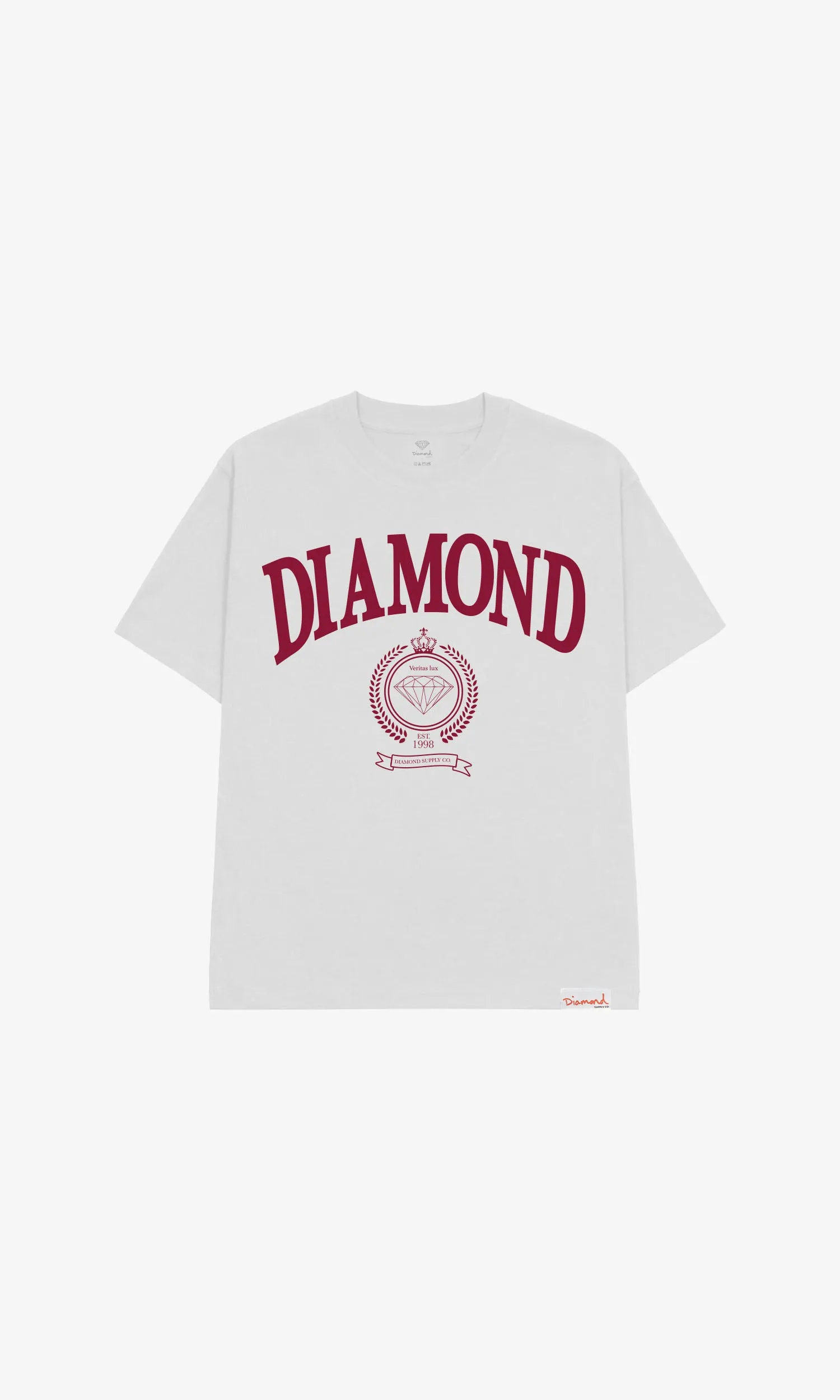 COLLEGE CREST TEE - WHITE sold by Diamond Supply Co.