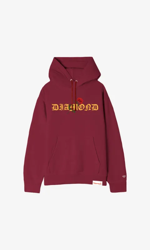 OE SCRIPT ROSE HOODIE - BURGUNDY sold by Diamond Supply Co.