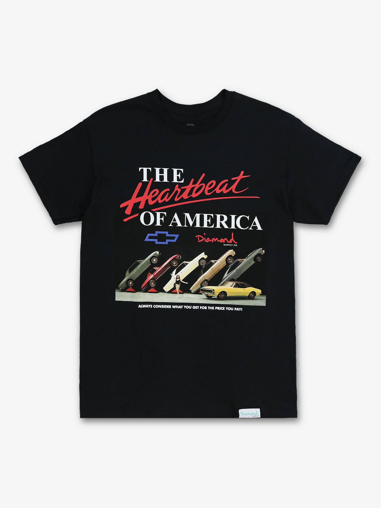 CHEVY HEARTBEAT TEE - BLK sold by Diamond Supply Co.