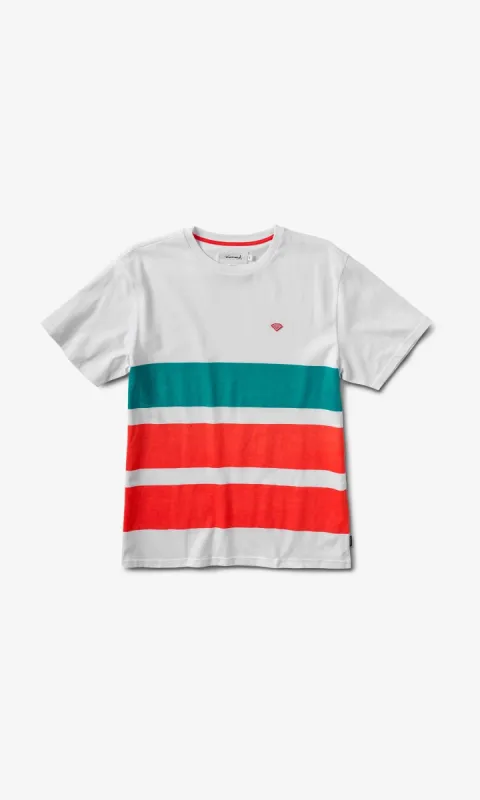 Brilliant Patch Striped Tee - White sold by Diamond Supply Co.