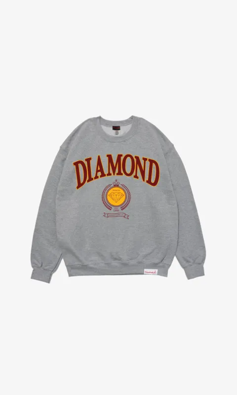 COLLEGE CREST CREWNECK - HEATHER GREY sold by Diamond Supply Co.