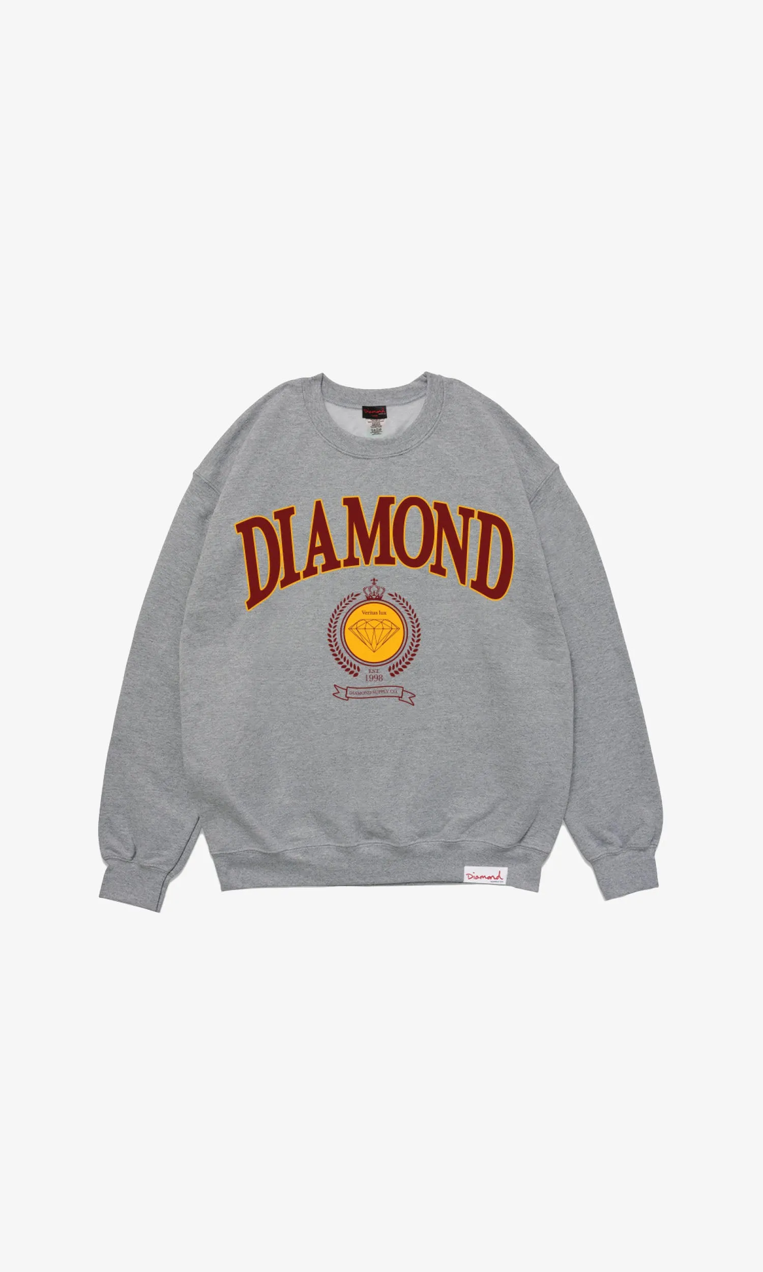 COLLEGE CREST CREWNECK - HEATHER GREY sold by Diamond Supply Co.