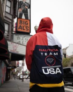 Nautica Nylon Color Block Jacket - Red / Navy sold by Diamond Supply Co.