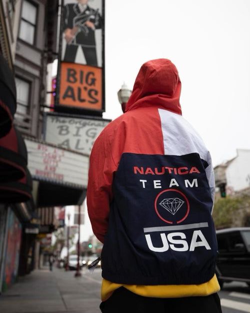 Nautica Nylon Color Block Jacket - Red / Navy sold by Diamond Supply Co. product image thumbnail 3