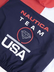 Nautica Nylon Color Block Jacket - Red / Navy sold by Diamond Supply Co.