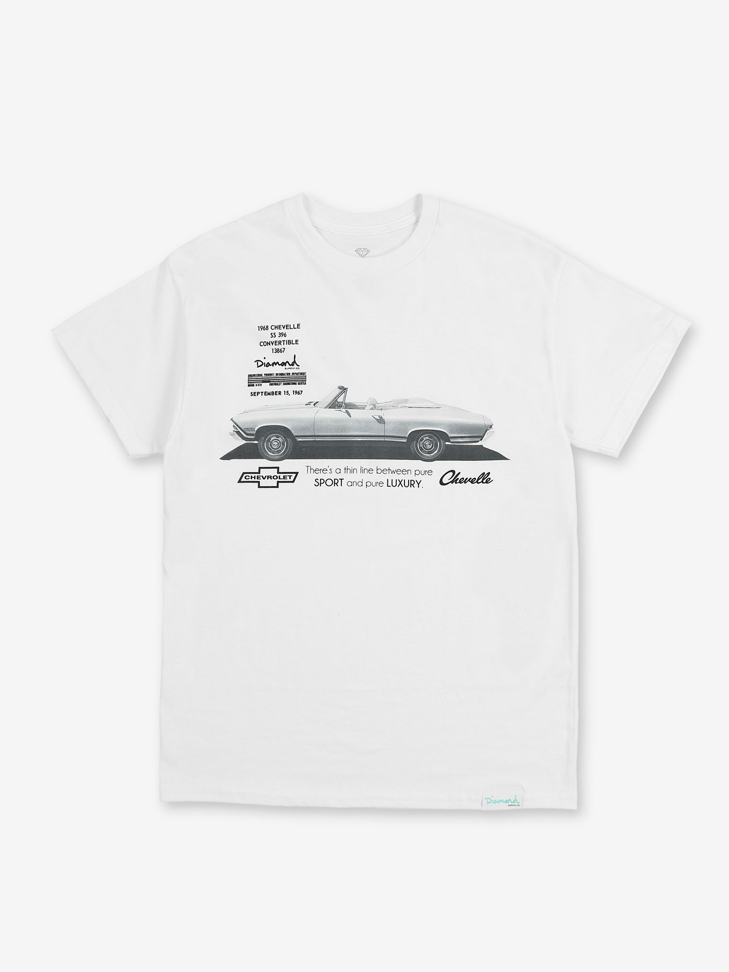 CHEVY 68 CHEVELLE TEE - WHT sold by Diamond Supply Co.