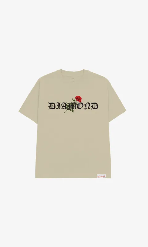 OE SCRIPT ROSE TEE - NATURAL sold by Diamond Supply Co.