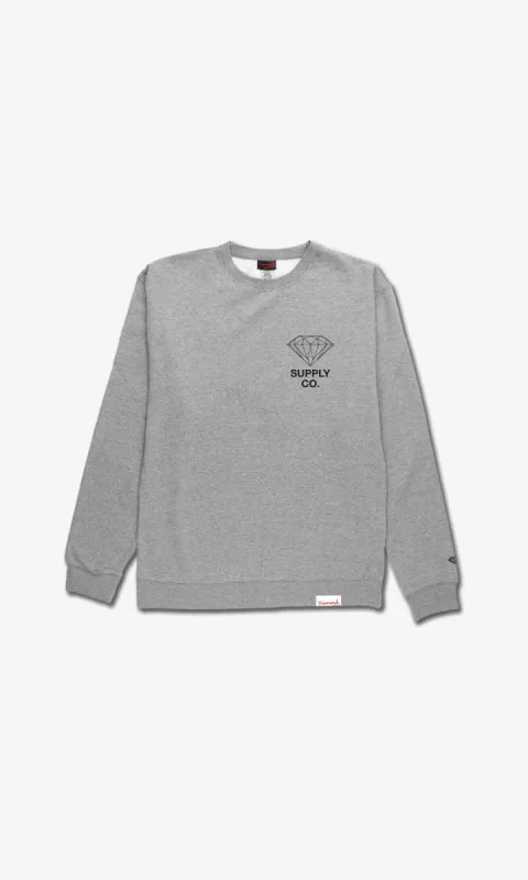 SUPPLY CO. CREWNECK - HEATHER GREY made by Diamond Supply Co.