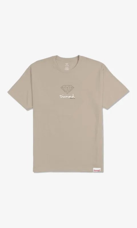 Small Brilliant Logo Tee - Tan sold by Diamond Supply Co.