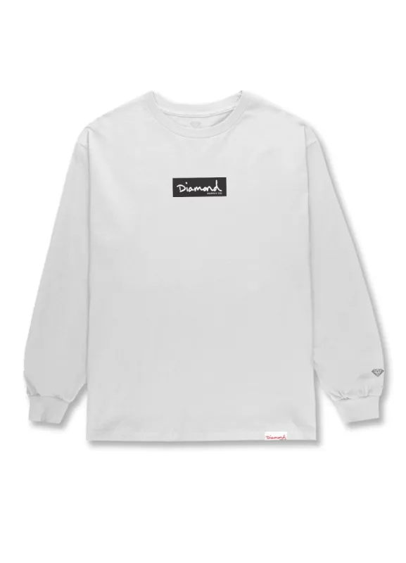 OG Script Mini Box Logo Long Sleeve Tee - White sold by Diamond Supply Co.