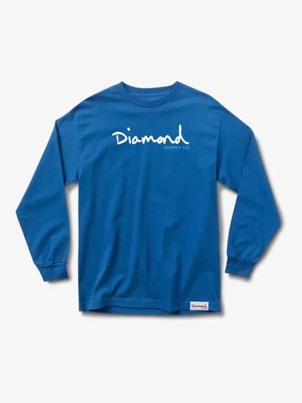 OG Script Long Sleeve Tee - Royal Blue sold by Diamond Supply Co.