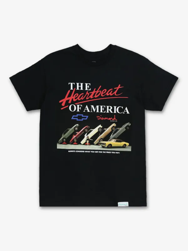CHEVY HEARTBEAT TEE - BLK sold by Diamond Supply Co.