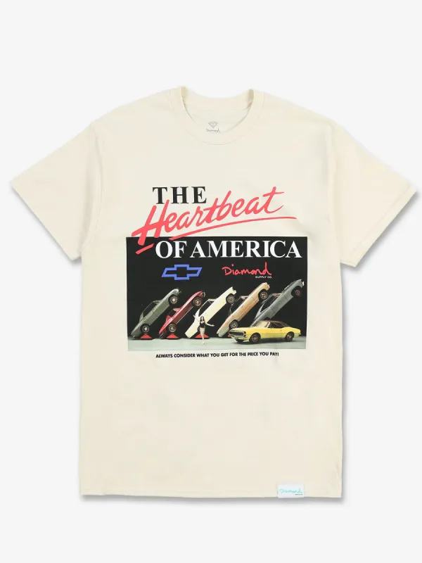 CHEVY HEARTBEAT TEE - NAT sold by Diamond Supply Co.