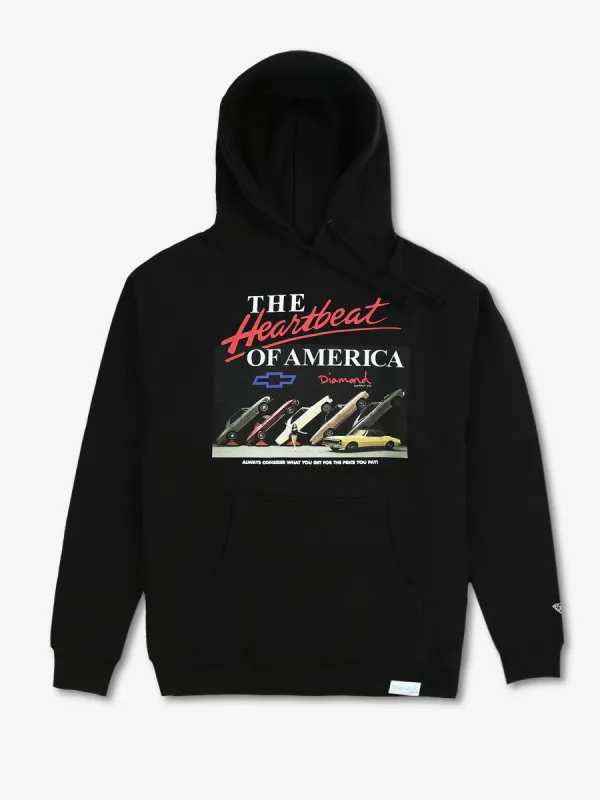 CHEVY HEARTBEAT HOODIE - BLK sold by Diamond Supply Co.