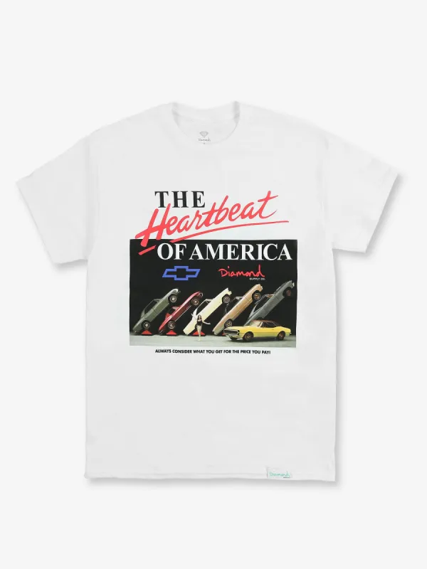 CHEVY HEARTBEAT TEE - WHT sold by Diamond Supply Co.