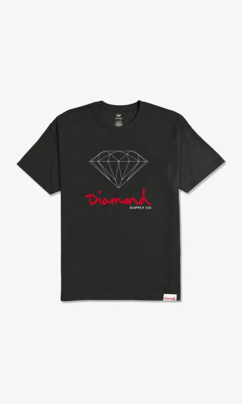 Brilliant Logo Tee - Vintage Black sold by Diamond Supply Co.