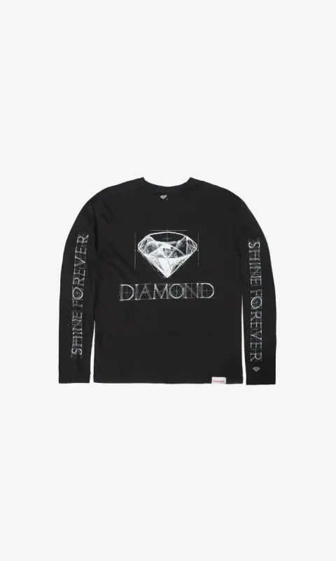 Blueprint Long Sleeve Tee - Black sold by Diamond Supply Co.