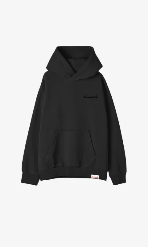 MINI OG SCRIPT HOODIE - BLACK sold by Diamond Supply Co.