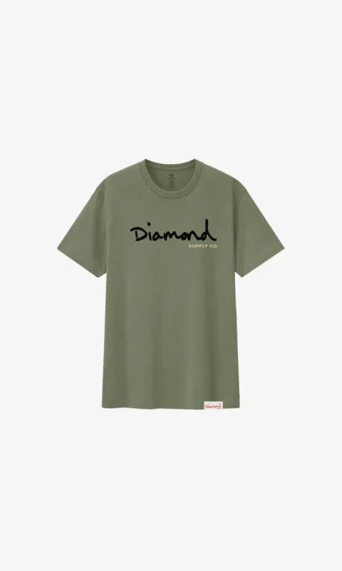 OG SCRIPT TEE - MILITARY sold by Diamond Supply Co.