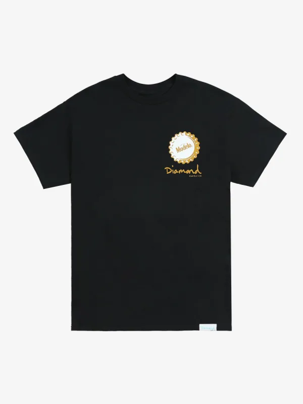 Diamond X Modelo Bottle Cap Tee - Black sold by Diamond Supply Co.