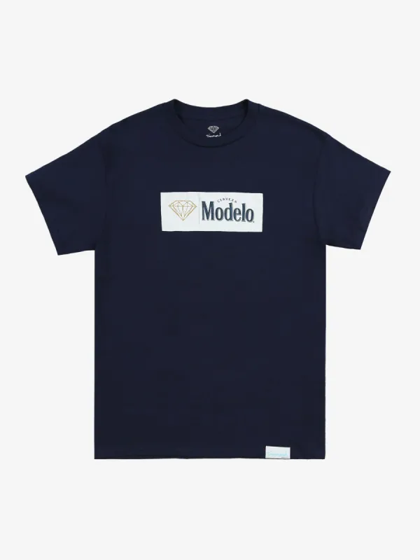 Diamond X Modelo Box Logo Tee - Navy sold by Diamond Supply Co.