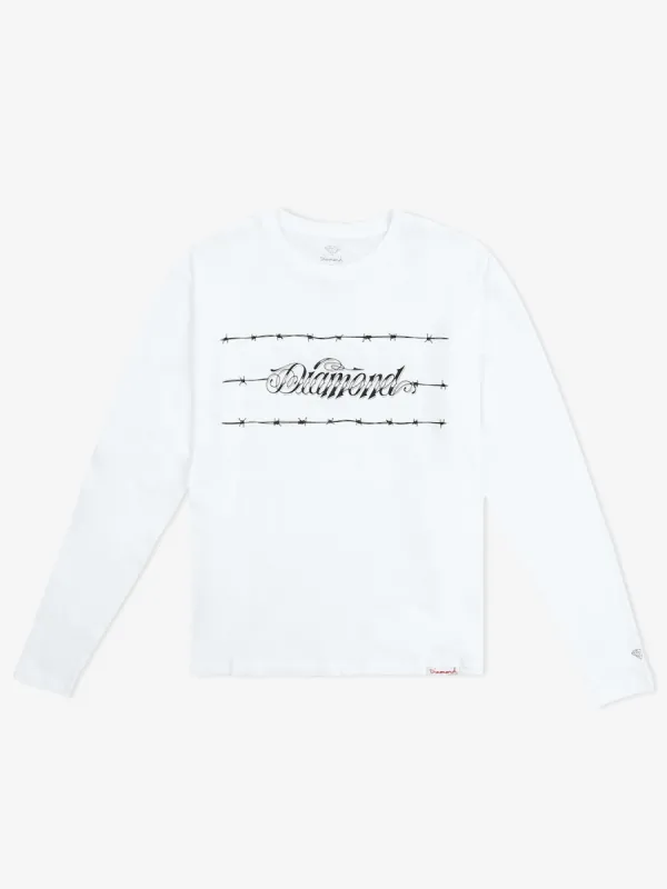 Barbed Wire Long Sleeve Tee - White sold by Diamond Supply Co.