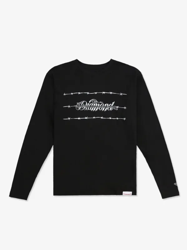 Barbed Wire Long Sleeve Tee - Black sold by Diamond Supply Co.