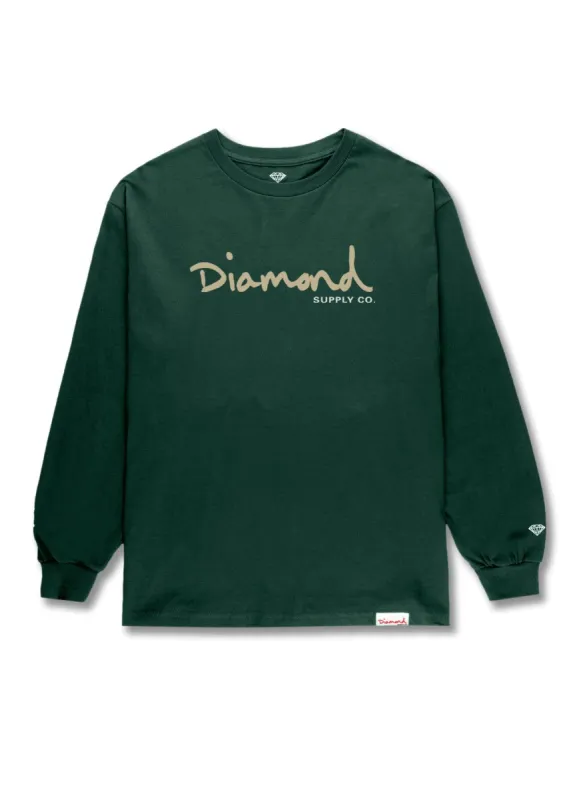 OG Script Long Sleeve Tee - Forest Green sold by Diamond Supply Co.
