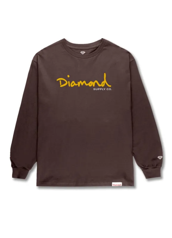 OG Script Long Sleeve Tee - Brown sold by Diamond Supply Co.
