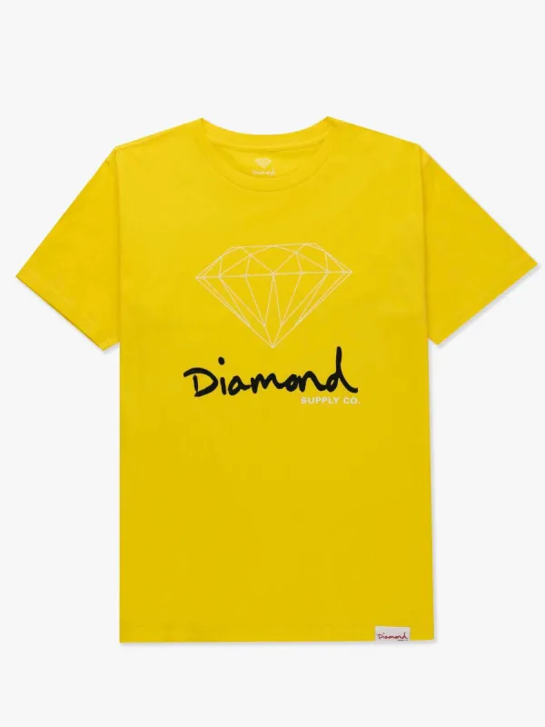 OG Logo Enzyme Tee - Yellow sold by Diamond Supply Co.