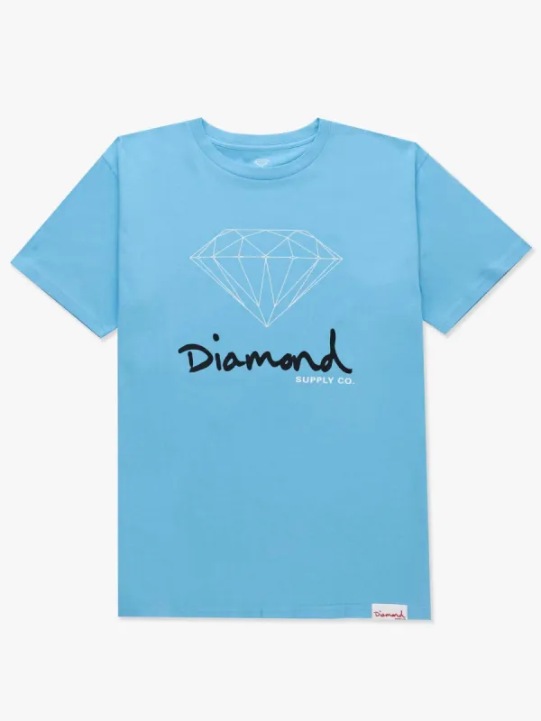OG Logo Enzyme Tee - Blue sold by Diamond Supply Co.