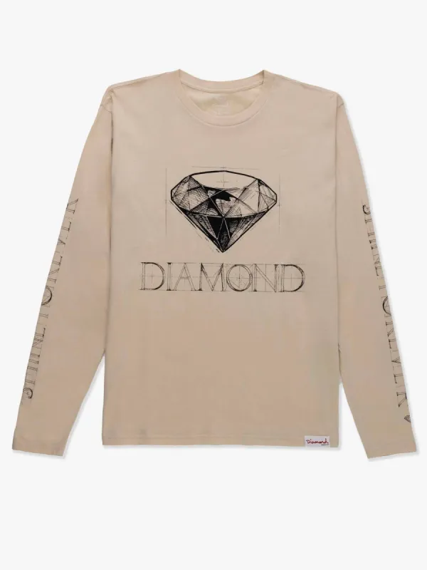 Blueprint Long Sleeve Tee - Sand sold by Diamond Supply Co.