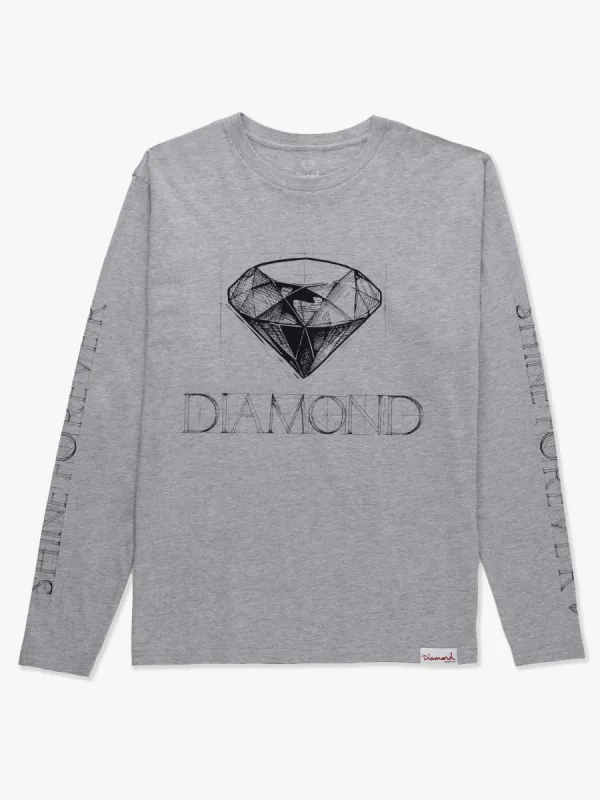 Blueprint Long Sleeve Tee - Heather Grey sold by Diamond Supply Co.