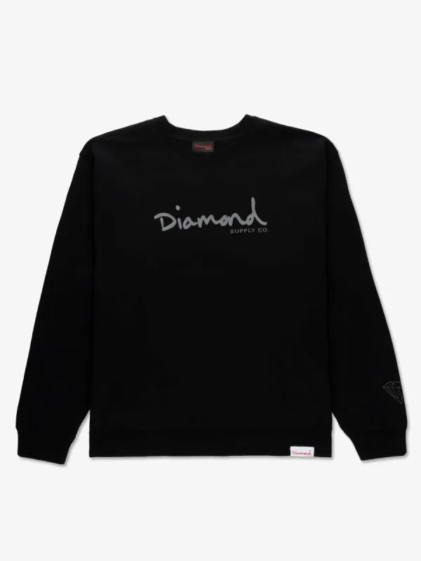 Tonal OG Script Crewneck - Black sold by Diamond Supply Co.