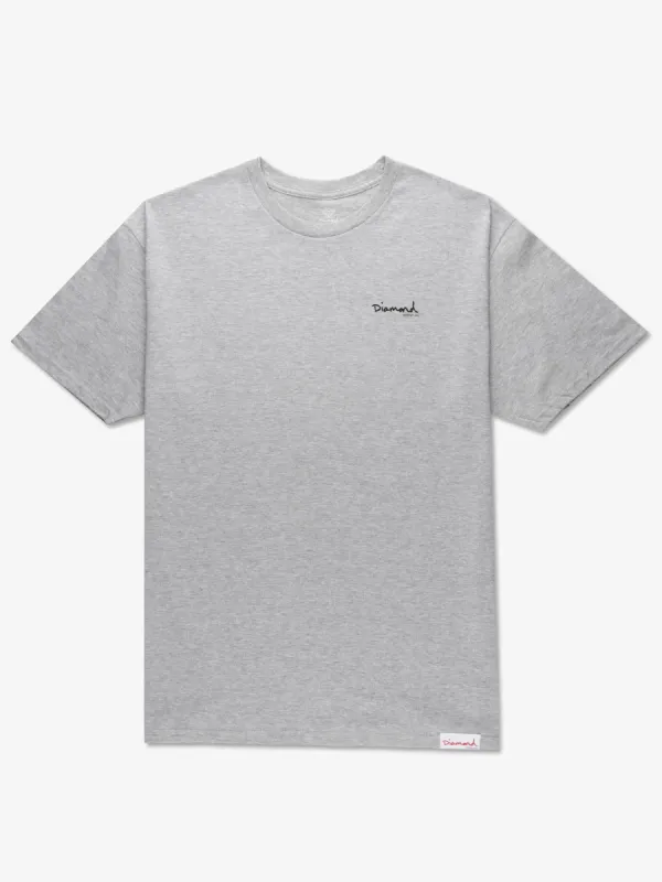 Signature OG Script Tee - Heather Grey sold by Diamond Supply Co.